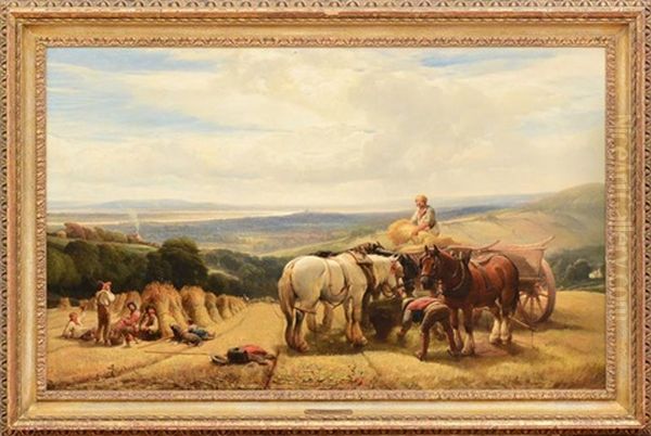 Harvest Scene Oil Painting by Henry Brittan Willis, R.W.S.