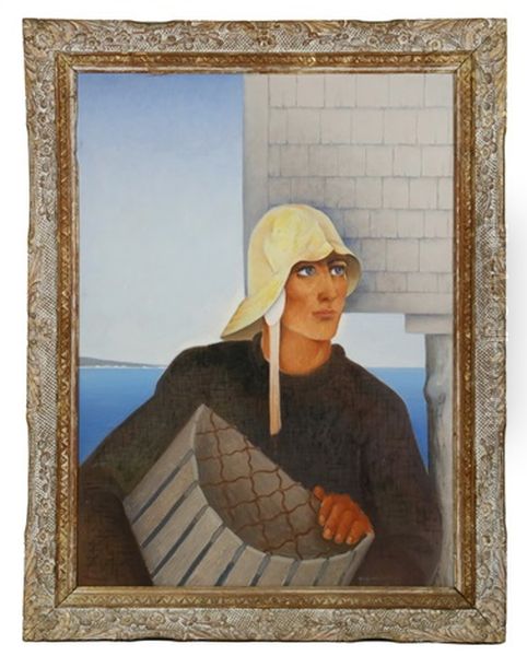 Maine Fisherman Oil Painting by Clagget Wilson