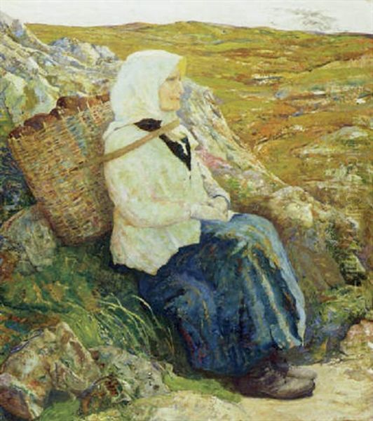 A Rest From Her Labours Oil Painting by David Forrester Wilson