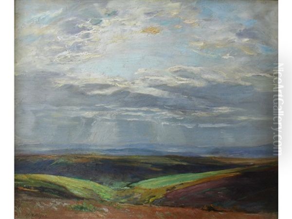 Extensive View Over Fells Oil Painting by Harry Mitton Wilson