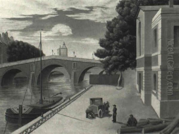 The Seine Oil Painting by Arnold Wiltz