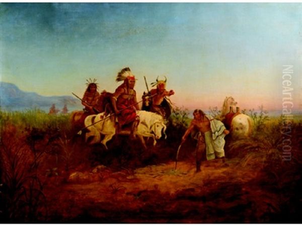 On The Trail Oil Painting by Charles Wimar