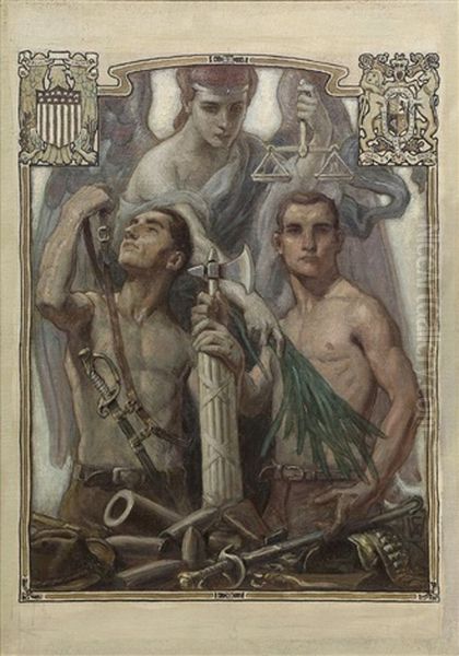 Universal Peace By Hamilton Holt, 1911 Oil Painting by Charles Winter