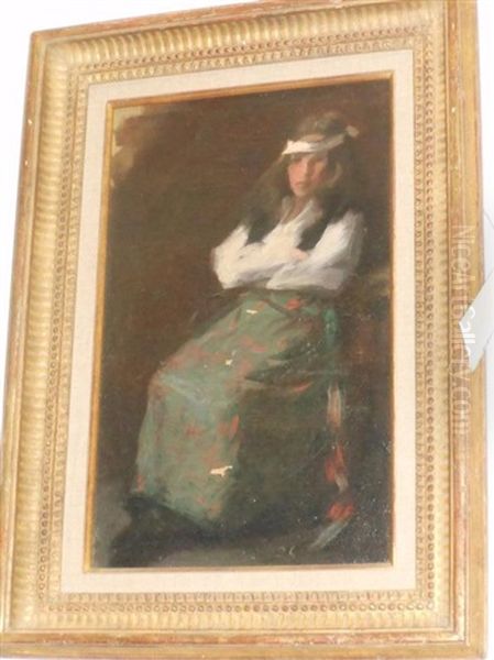 Indian At Taos, New Mexico Oil Painting by Charles Winter