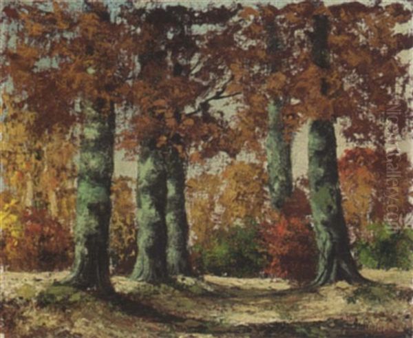 A Forest Oil Painting by Janus de Winter