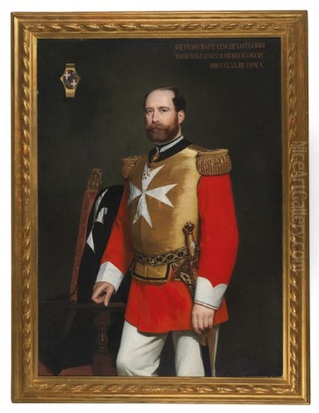 Portrait Of Giovanni Battista Ceschi A Santa Croce In The Uniform Of A Bailiff Of The Order Of The Knights Of Malta Oil Painting by Franz Xavier Winterhalter