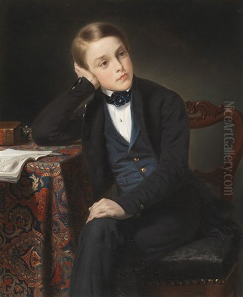 Portrait Of A Young Student Oil Painting by Franz Xavier Winterhalter