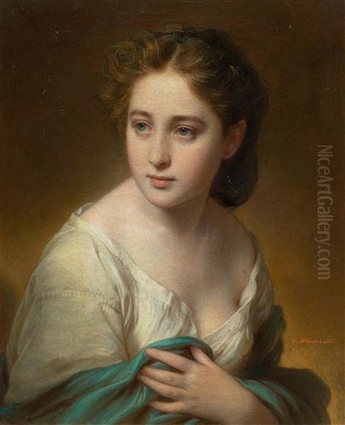Portrait Of A Young Woman Oil Painting by Franz Xavier Winterhalter
