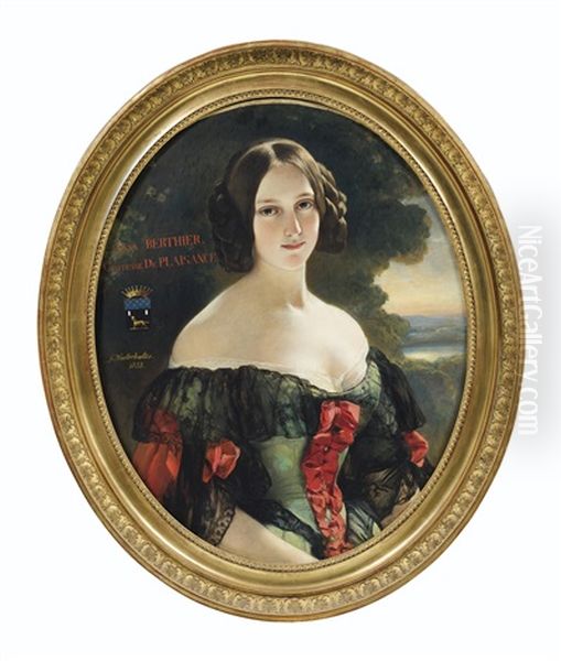Portrait D'anna Berthier, Comtesse De Plaisance Oil Painting by Franz Xavier Winterhalter