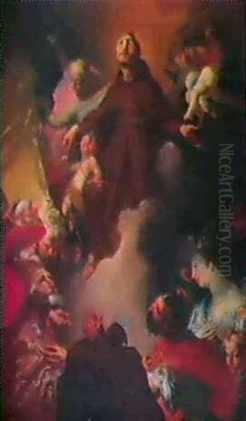 Apotheose Des Heiligen Franziskus. Oil Painting by Joseph Ii Winterhalter