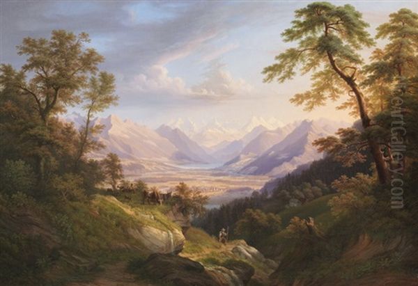 Sarnerlandschaft Oil Painting by Anton Winterlin