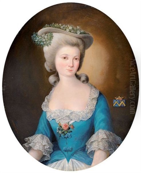 Portrait De Dame Oil Painting by Petrus Josephus (Pierre Joseph) Witdoeck