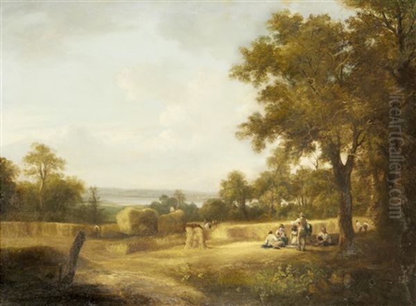 Harvesters At Rest Oil Painting by William Frederick Witherington