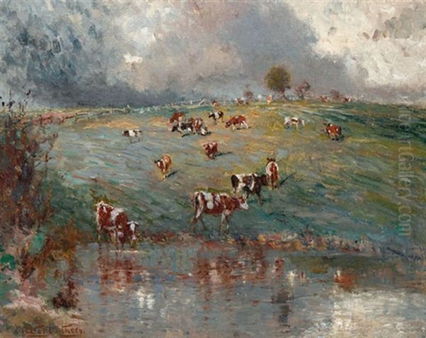 Approaching Storm Oil Painting by Walter Withers