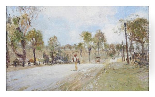 (eltham Road, Heidelberg) Oil Painting by Walter Withers