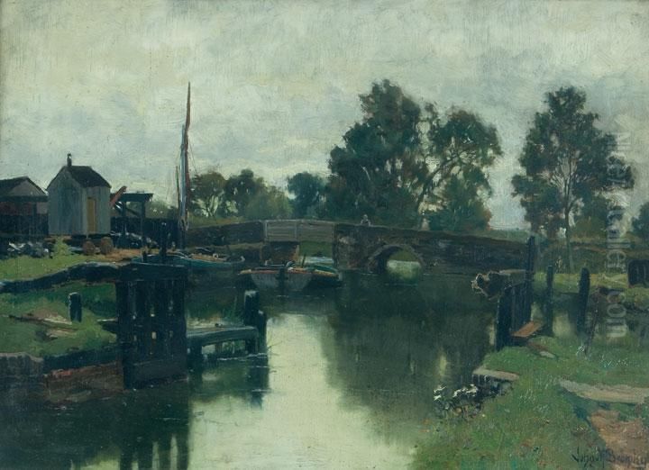 On The Medway. Oil Painting by John Bromley