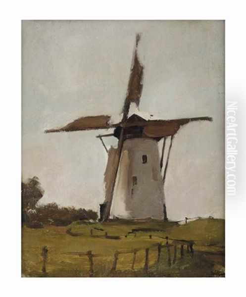 Witte Molen, Wijk Bij Duurstede: The Windmill Oil Painting by Willem Witsen