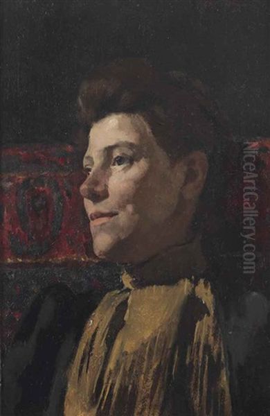 Portrait Of Marie Wandscheer (1856-1936) Oil Painting by Willem Witsen