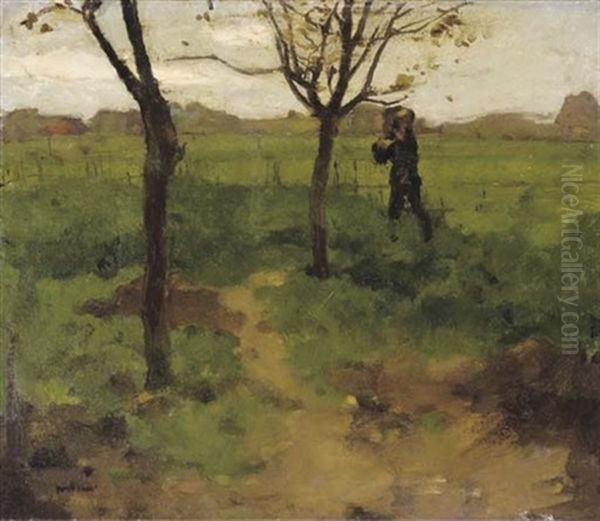 Boomgaard - Working In The Orchard Oil Painting by Willem Witsen