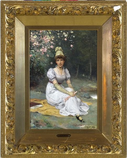 Poised And Pensive Oil Painting by John Harrison Witt