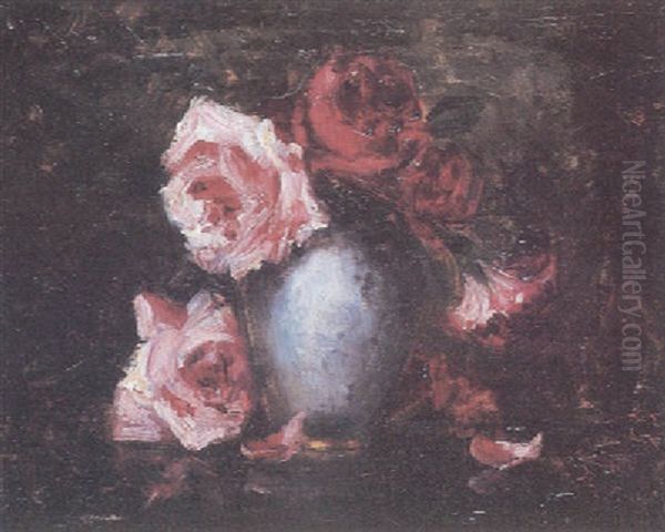 Bouquet De Roses Oil Painting by John Harrison Witt