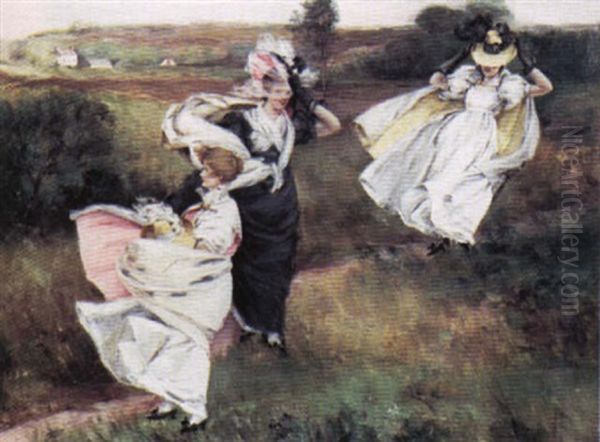 Windy Day Oil Painting by John Harrison Witt