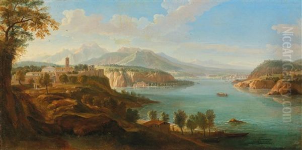 An Ideal Landscape Oil Painting by (circle of) Wittel, Gaspar van (Vanvitelli)