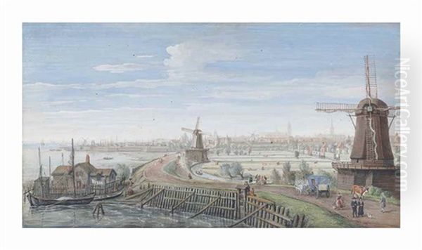 A View Of Hoorn Oil Painting by (circle of) Wittel, Gaspar van (Vanvitelli)