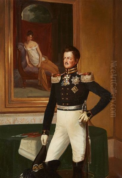 A Portrait Of Price August Of Prussia Oil Painting by Walther Guenther Julian Witting