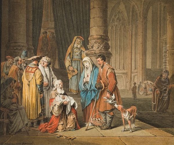 Der Heilige Simeon Im Tempel Oil Painting by Marquard Fidel Domenikus Wocher
