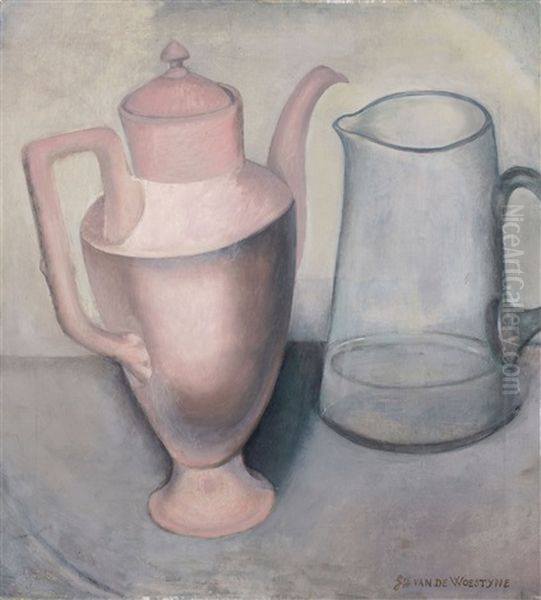Carafe D'eau Et Cafetiere Oil Painting by Gustave van de Woestyne