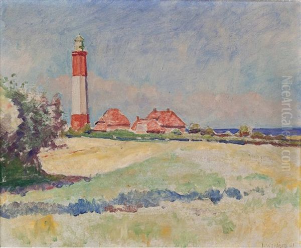 Kustenlandschaft Mit Leuchtturm Oil Painting by Julius Wohlers