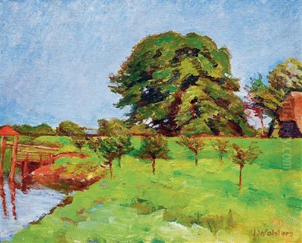 Im Alten Land Oil Painting by Julius Wohlers