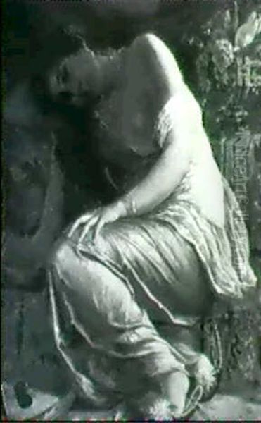 Odalisca Oil Painting by Augusto Wolf