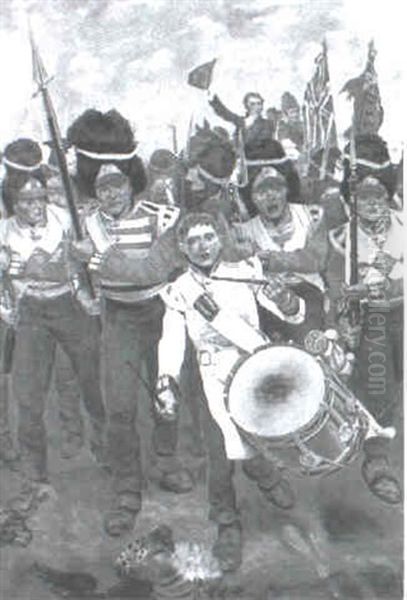 Battle Of Waterloo Oil Painting by William Barnes Wollen