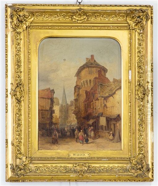 Grand Rue, Vitre, Brittany (+ 2 Others; 3 Works) Oil Painting by Lewis John Wood