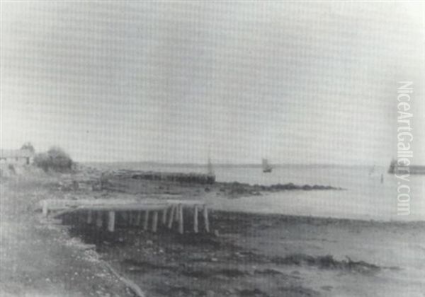 View Of The Harbor At Belfast, Maine Oil Painting by Hartwell Leon Woodcock
