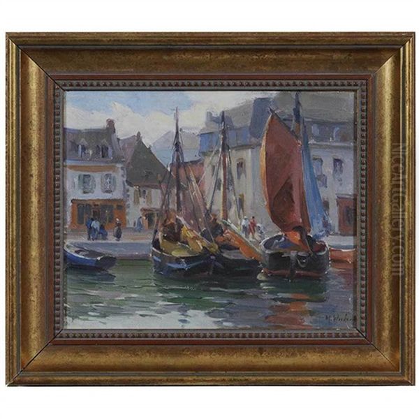 Concarneau-brittany Coast Oil Painting by Mabel May Woodward