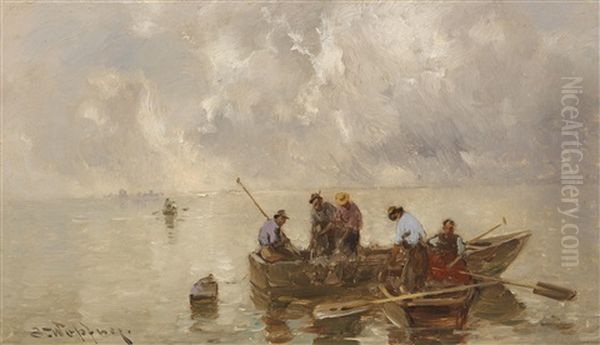 Chiemseefischer Oil Painting by Joseph Wopfner