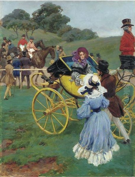 At The Races Oil Painting by Carlo Wostry