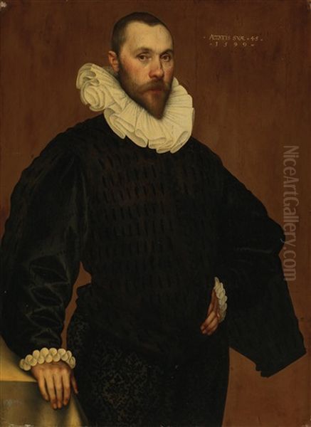 Portrait Of A Gentleman Oil Painting by Jan Cornelius vant't Woudt