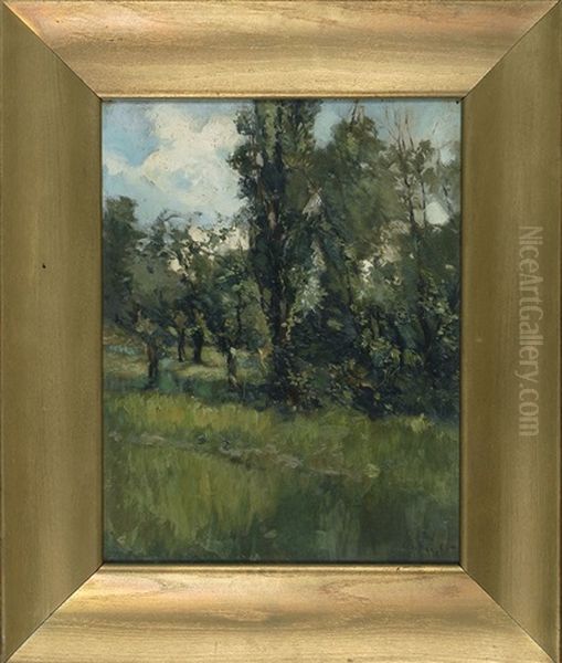 Landscape With Trees Oil Painting by George Hand Wright