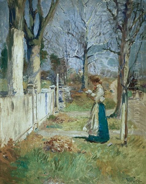 Meeting The Morning Post Oil Painting by George Hand Wright