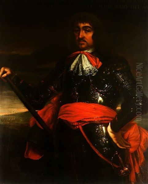 Portrait Of George Monck (1608-1670), 1st Duke Of Albemarle Oil Painting by John Michael Wright