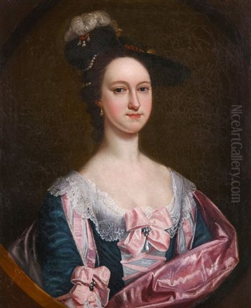 Portrait Of A Lady Oil Painting by Josepf Wright Of Derby