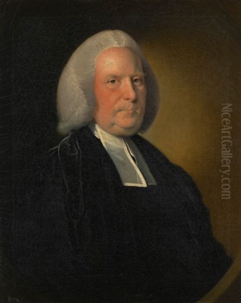 Portrait Of Reverend John Linton Oil Painting by Josepf Wright Of Derby