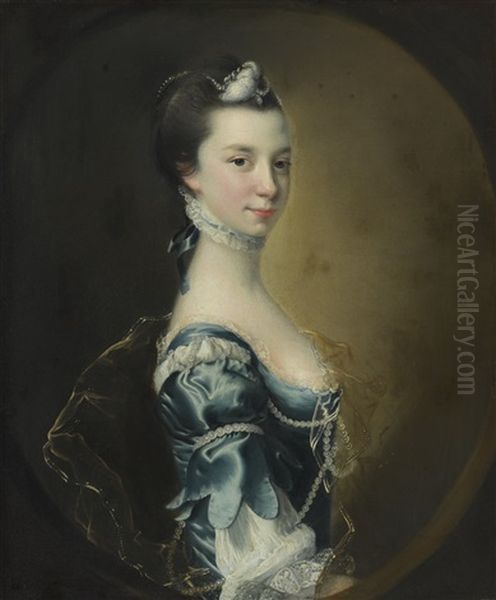 Portrait Of A Young Lady Oil Painting by Josepf Wright Of Derby