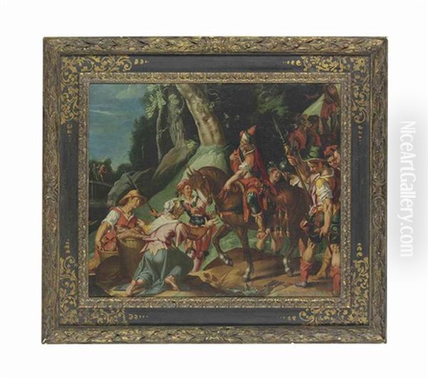 The Meeting Of David And Abigail Oil Painting by Joachim Anthonisz Wtewael