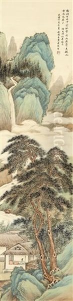 Studio Amidst Pine Grove Oil Painting by Wu Guxiang