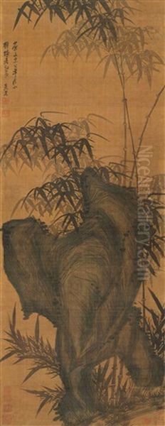 Bamboo Oil Painting by  Wu Hong